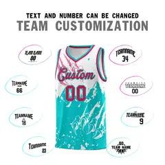 White Aqua Snow Mountain Beast Pattern Basketball Jersey 4
