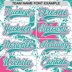 White Aqua Star Graffiti Baseball Jersey 7
