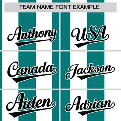 White Aqua Stripe Two-Button Softball Jersey 3