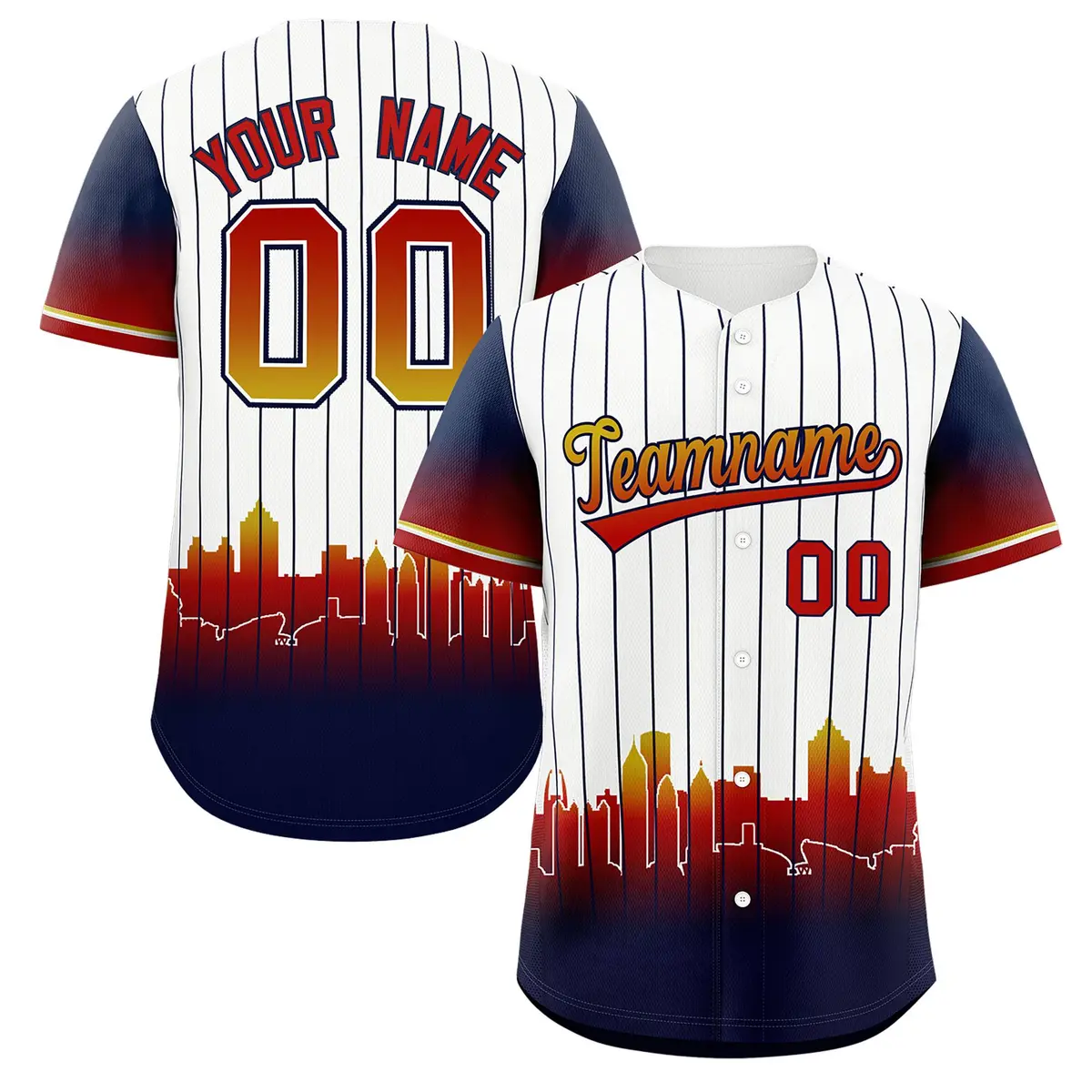 White Atlanta City Silhouette Baseball Jersey