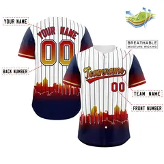 White Atlanta City Silhouette Baseball Jersey 2