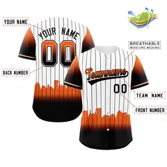 White Baltimore City Silhouette Baseball Jersey 2