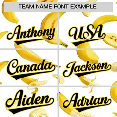 White Banana Graffiti Pattern Fashion Baseball Jersey 4