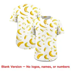 White Banana Graffiti Pattern Fashion Baseball Jersey 7