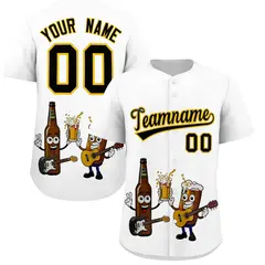 White Beer Day Parties Baseball Jersey 1