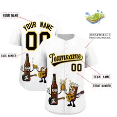 White Beer Day Parties Baseball Jersey 2