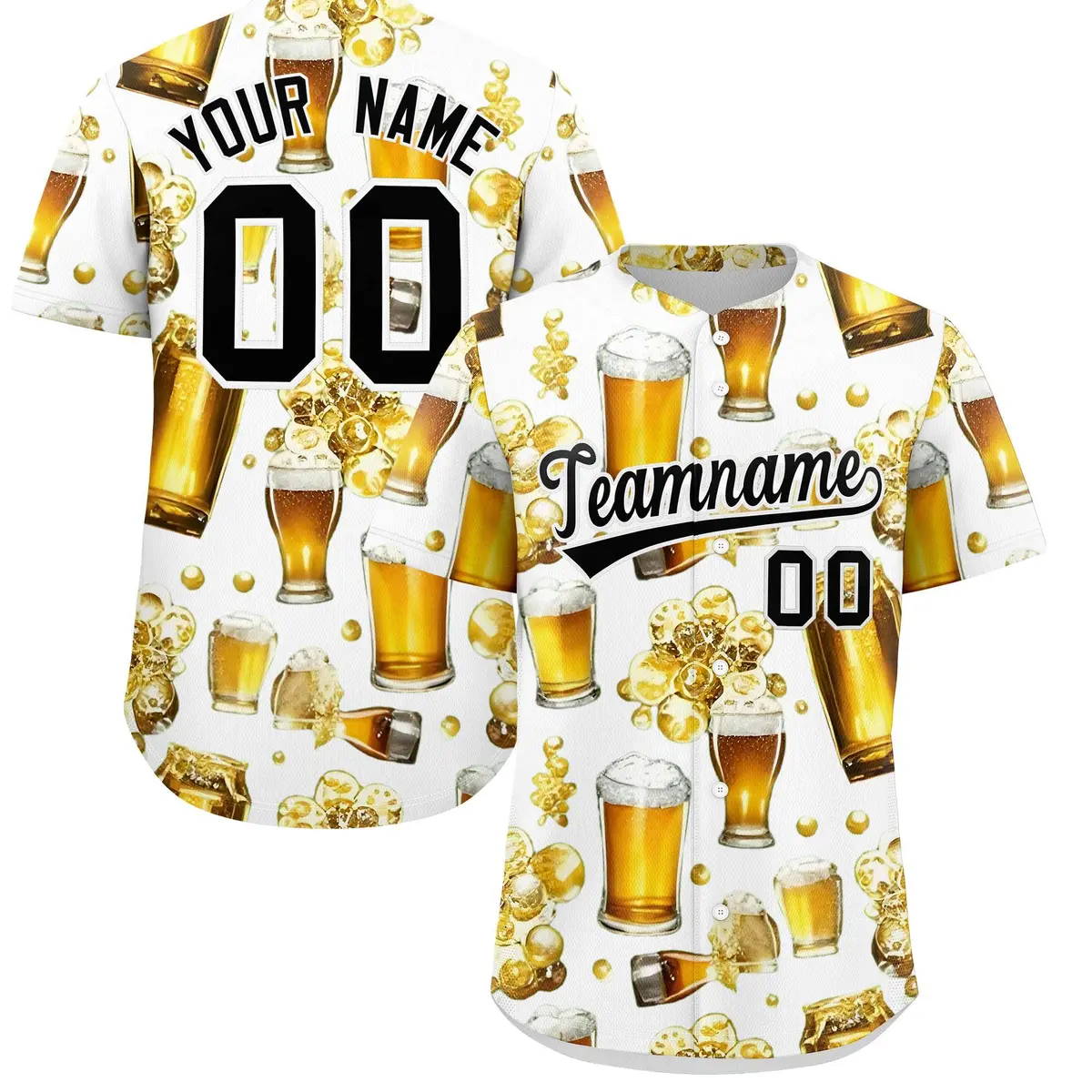 White Beer Day Parties Baseball Jersey