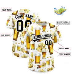 White Beer Day Parties Baseball Jersey 2