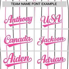 White Black and Pink Bi-Color Stripes Baseball Jersey 3
