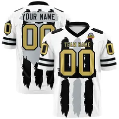 White Black and Silver Graffiti Flag Football Jersey 1