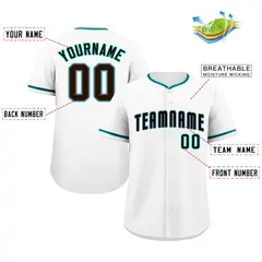 White Black-Aqua Classic Authentic Baseball Jersey 2
