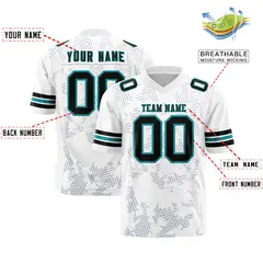 White Black-Aqua Graffiti Line Authentic Football Jersey 2