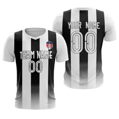White Black Athletic Sport Soccer Jersey 1