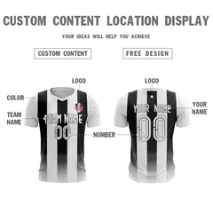 White Black Athletic Sport Soccer Jersey 2