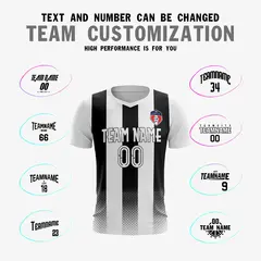 White Black Athletic Sport Soccer Jersey 3
