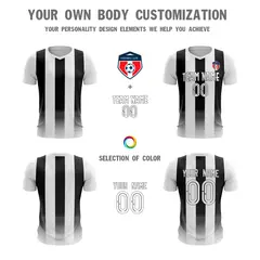 White Black Athletic Sport Soccer Jersey 5