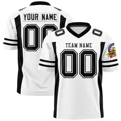 White Black Authentic Football Jersey with Sleeve Stripes 1