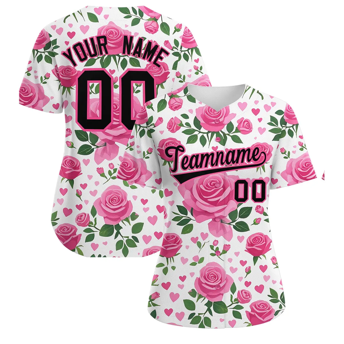 Women's White Black Breast Cancer Awareness Pink Ribbon Baseball Jersey