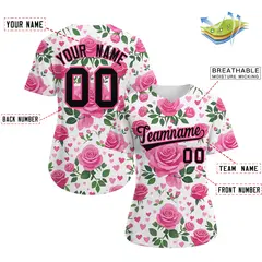 Women's White Black Breast Cancer Awareness Pink Ribbon Baseball Jersey 2