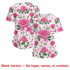Women's White Black Breast Cancer Awareness Pink Ribbon Baseball Jersey 7
