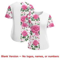 Women's White Black Breast Cancer Awareness Pink Ribbon Baseball Jersey 7