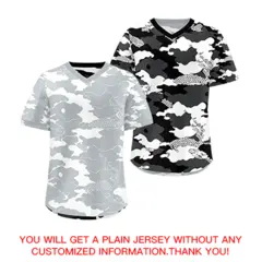 White Black Camo Reversible Pullover Baseball Jersey 9