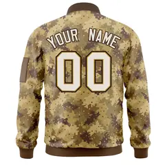 White Black Camo Varsity Full-Zip Letterman Bomber Jacket 4