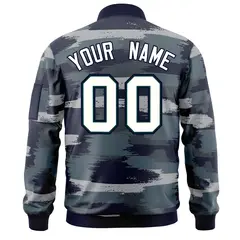 White Black Camo Varsity Full-Zip Letterman Bomber Jacket 4