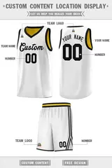 White Black Chest Slash Pattern Basketball Uniform Jersey 2
