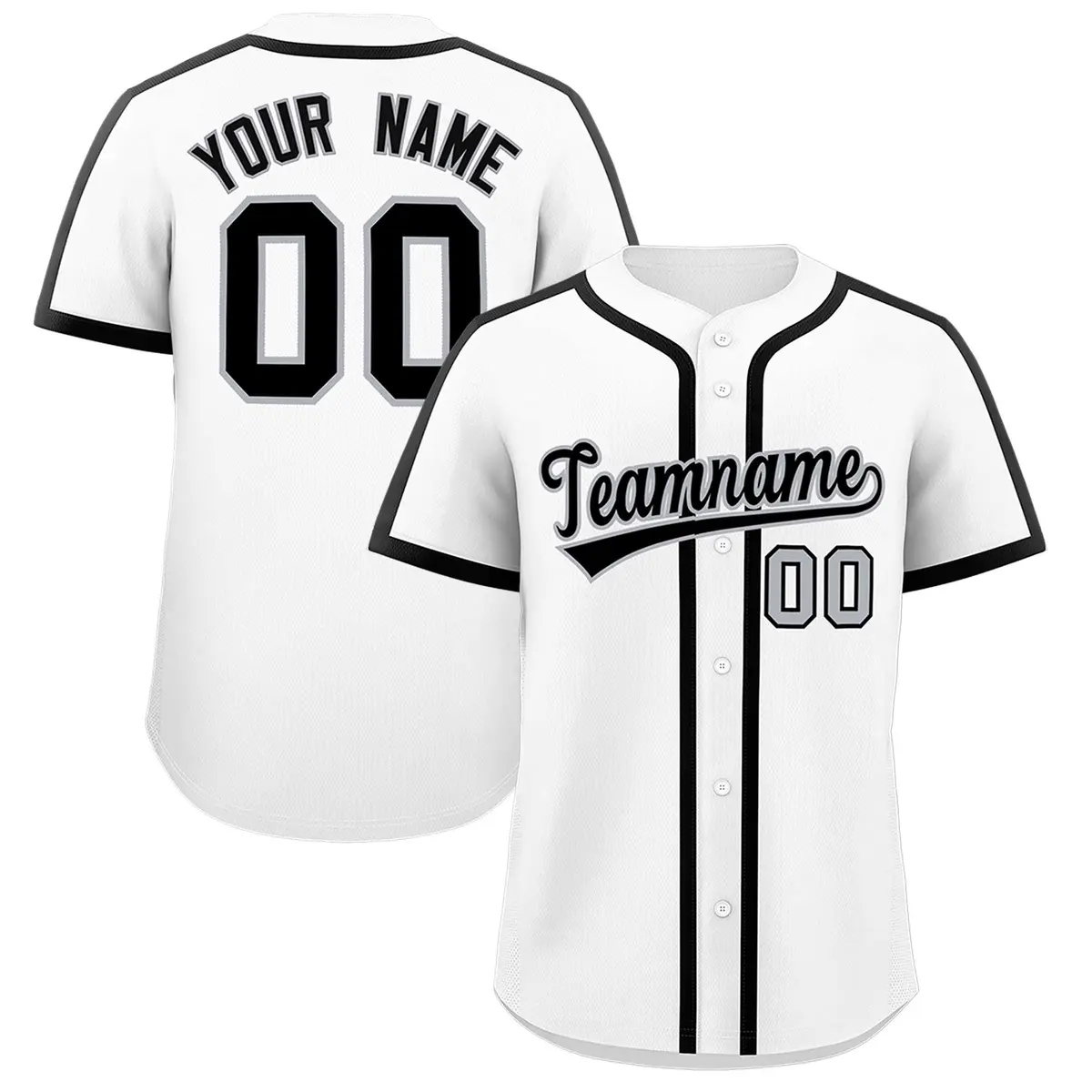 White Black Classic Authentic Baseball Jersey