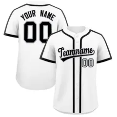 White Black Classic Authentic Baseball Jersey 1