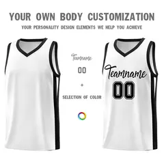 White Black Classic Basketball Jersey 13