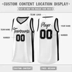 White Black Classic Basketball Jersey 14