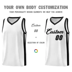 White Black Classic Basketball Jersey 3