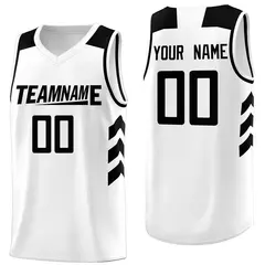 White Black Classic Casual Basketball Jersey for Men