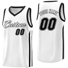 White Black Classic Fashion Sportwear Basketball Jersey