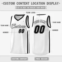 White Black Classic Fashion Sportwear Basketball Jersey 2