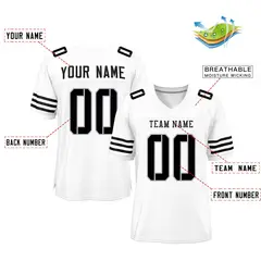 White Black Classic Mesh Authentic Football Jersey 2