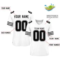 White Black Classic Mesh Authentic Football Jersey 2