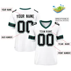 White Black Classic Mesh Authentic Football Jersey 2