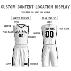 White Black Classic Mesh Basketball Jersey Sets 3