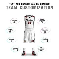 White Black Classic Mesh Basketball Jersey Sets 4