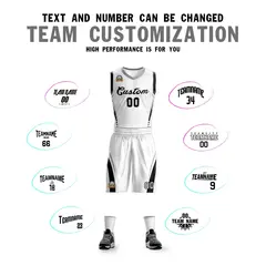White Black Classic Mesh Basketball Jersey Sets 4