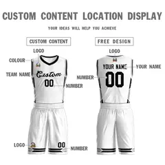 White Black Classic Mesh Basketball Jersey Sets 3