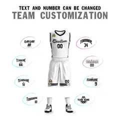 White Black Classic Mesh Basketball Jersey Sets 4