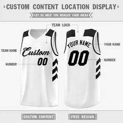 White Black Classic Mesh Sport Basketball Jersey 2