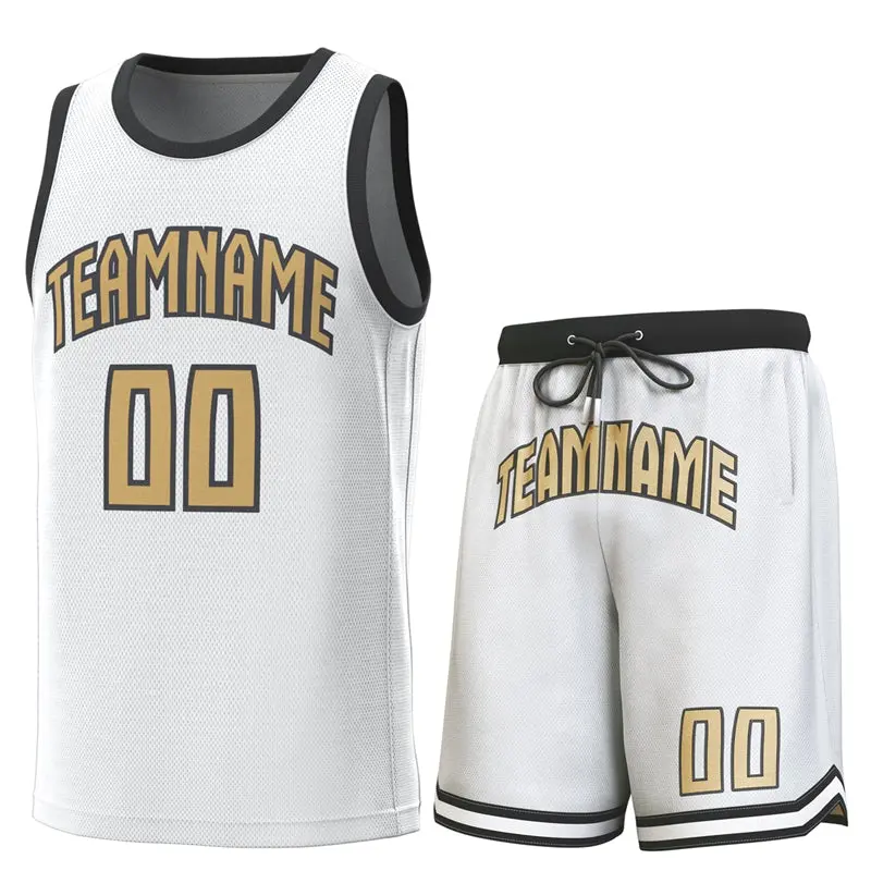 White Black Classic Sets Basketball Jersey