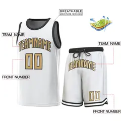 White Black Classic Sets Basketball Jersey 2