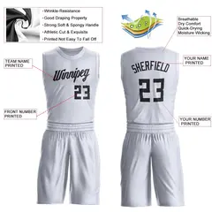 White Black Classic Sets Basketball Jersey 3
