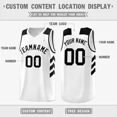 White Black Classic Sport Basketball Jersey 2